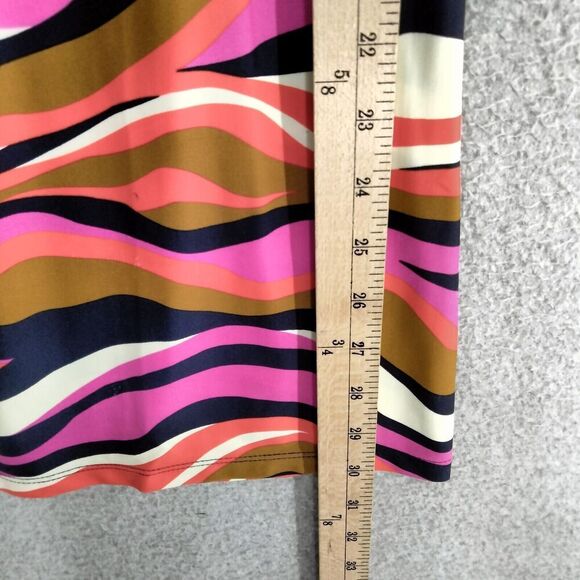 Jude Connally Swing Dress Womens Sz XS Multicolor Wave Print Short Sleeve Ruffle - Picture 4 of 11